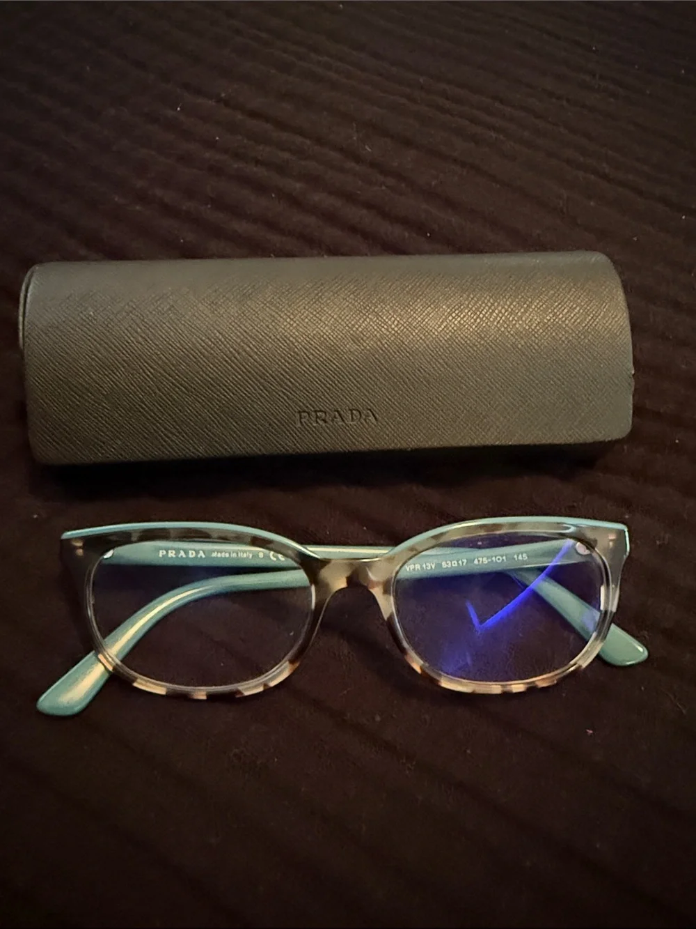 Prada Women's Blue and Tortoiseshell Acetate Optical Glasses